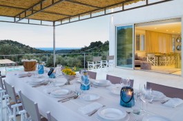 Luxury Villa Contrada in Sicily for Rent | Villa with Pool and Seaview - View from Terrace in Sunset