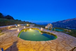 Villa Sirena in Sicily for Rent | Sea view from the pool in sunset