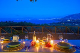 Villa Zingaro in Sicily for Rent | Table with sea view in sunset