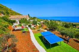Villa Brezza Marina in Sicily for Rent | Table tennis and the sea view from the villa