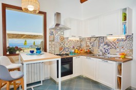 Villa Brezza Marina in Sicily for Rent | Kitchen with sea view