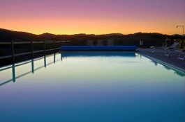Luxury Podere Casacce in Tuscany for Rent - pool in sunset