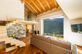 Luxury Villa Stone House Ziano in Italy for Rent | View from the living room