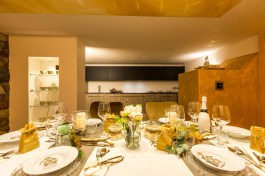 Luxury Villa Stone House Ziano in Italy for Rent | Dinner in chalet