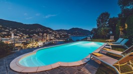 Luxury Villa Baia Blu in Liguria for Rent | Villa with pool and sea view in sunset