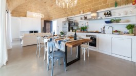 Luxury Villa La Pupazza in Apulia for Rent | Kitchen and living room