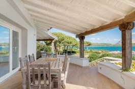 Luxury Villa Sofia in Sardinia for Rent | Terrace with the table and the sea view