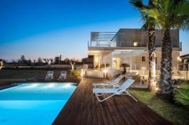 Villa Blumarine for Rent in Sicily | Villa with Pool and Seaview - Night at Pool