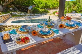 Villa Conchiglia in Sicily for Rent | Breakfast on terrace near the pool