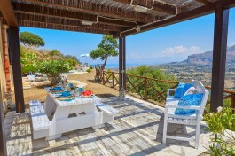 Villa Delfino in Sicily for Rent | Breakfast on terrace with the sea view