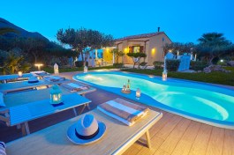 Villa Gaia Scopello in Sicily for Rent | Sunset at the pool